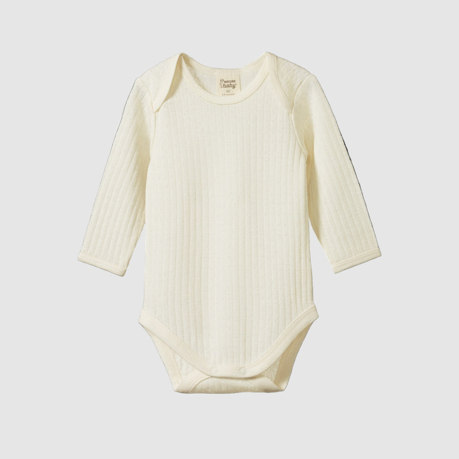 Merino Pointelle Long Sleeve Bodysuit
