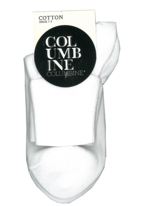 White Cotton Socks Turn Over Top (TOT) 3 Pair Pack