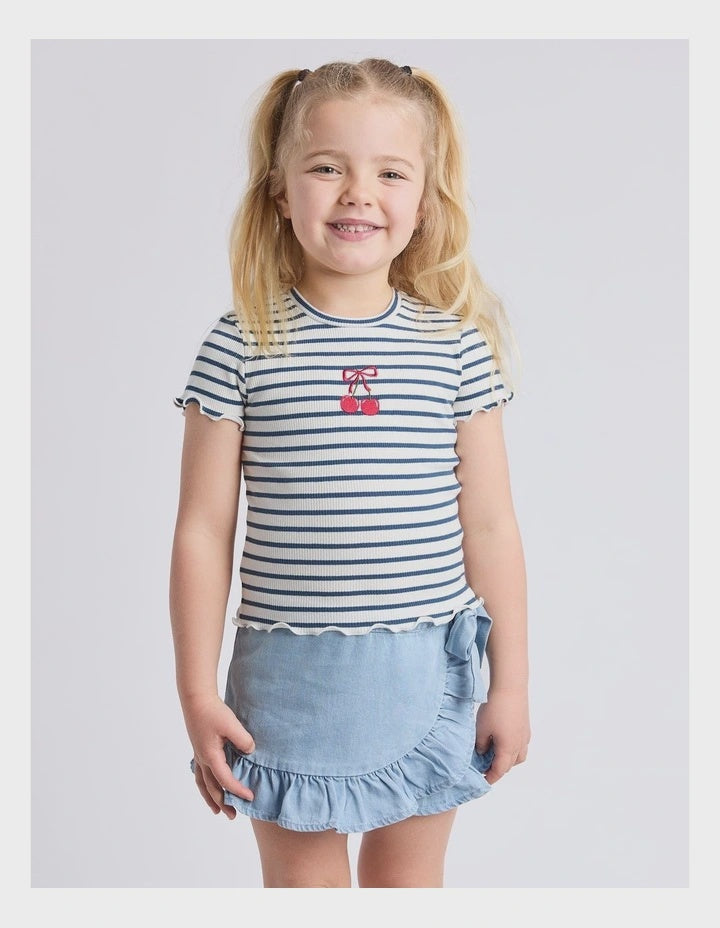 Betty Rib Tee - Navy