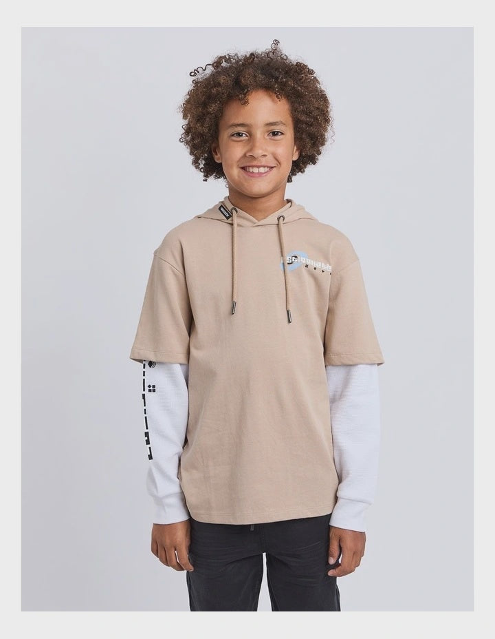 Logo Over Tee Long Sleeve - Tan