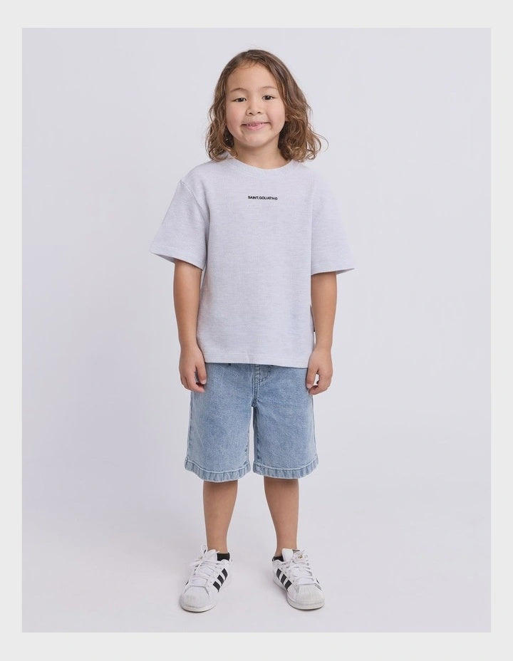 Waffle Tee- Grey Marle