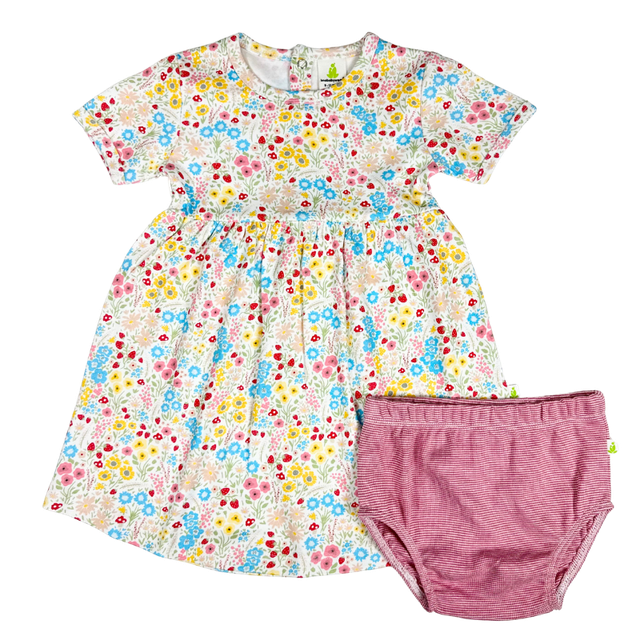 Imababywear Pricilla dress with bloomers -Strawberry Meadow