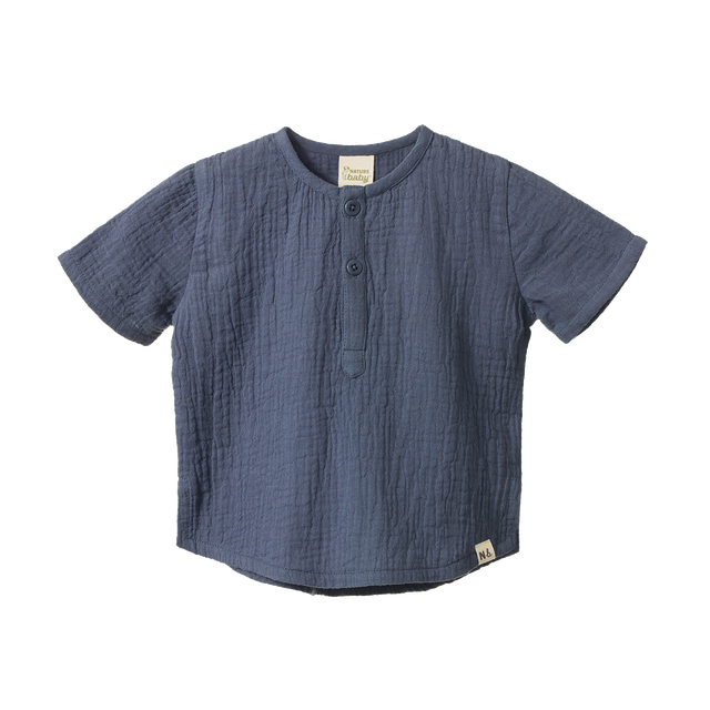 Short Sleeve Caravan Shirt Muslin - Vintage Blue