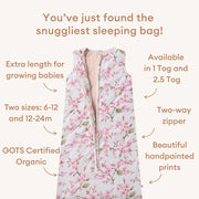 Cherry Blossom Organic Sleeping Bag 6-12months