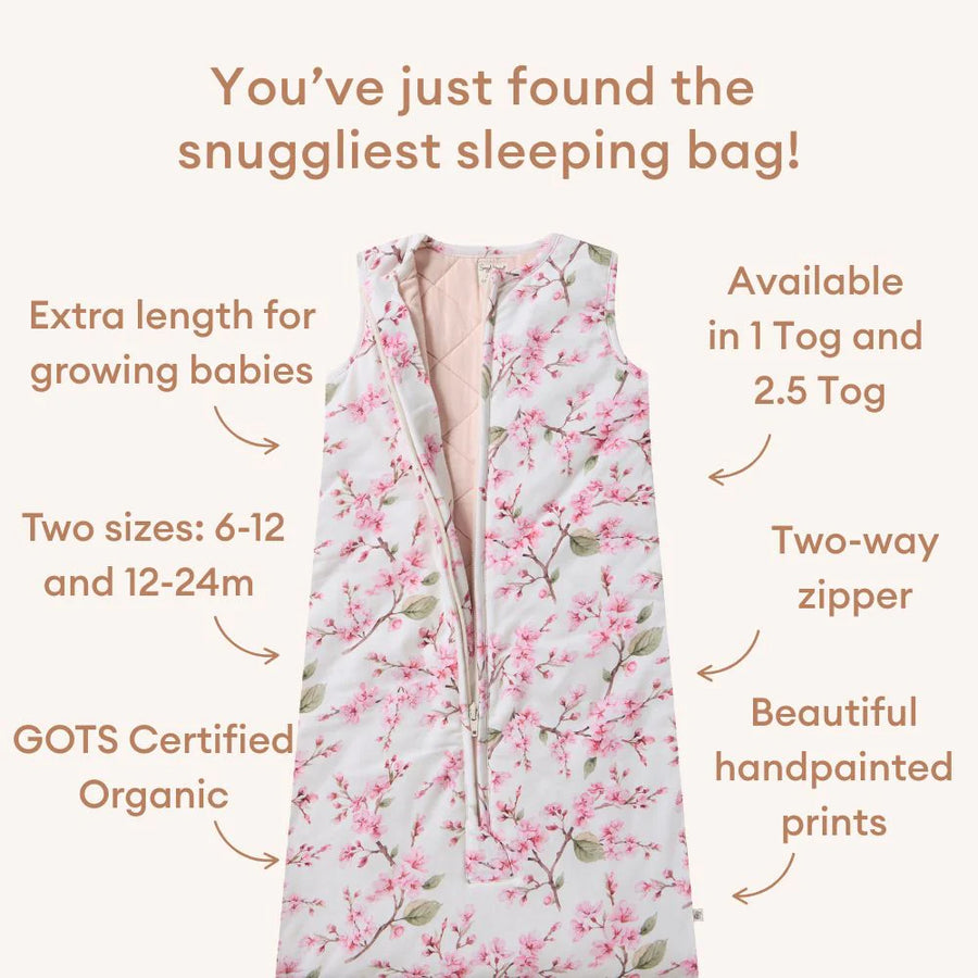 Cherry Blossom Organic Sleeping Bag 6-12months
