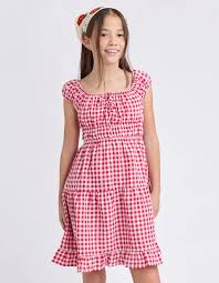 Elsa Gingham Dress-Red