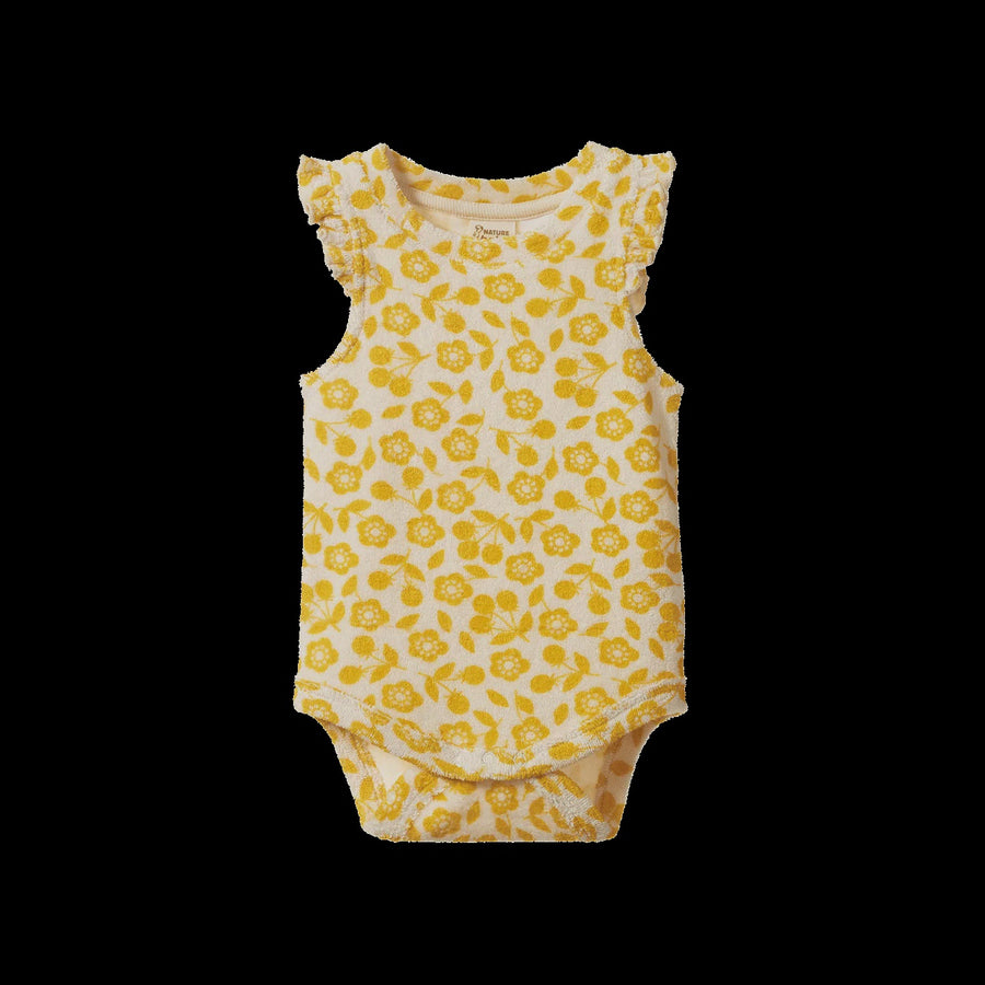 Fleur Bodysuit Terry - Kitchen Garden Freesia Print