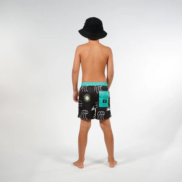Ocean Board Shorts - Black Green