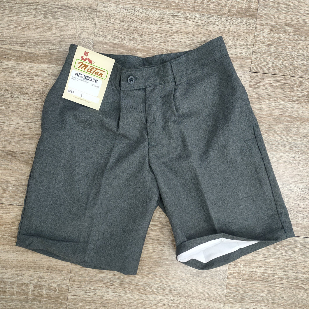 Winter Grey Shorts- zip and button