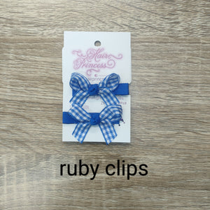 Gingham royal blue Hair Accessories