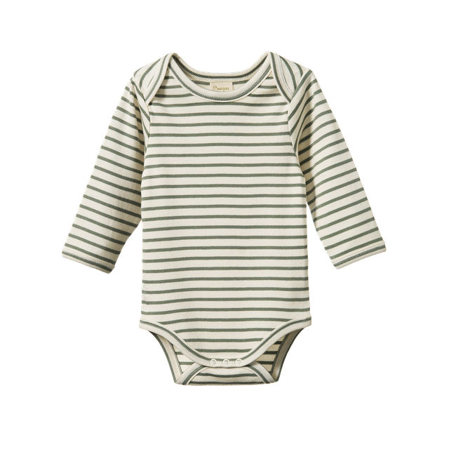 Short Sleeve Bodysuit - Nettle Sailor Stripe