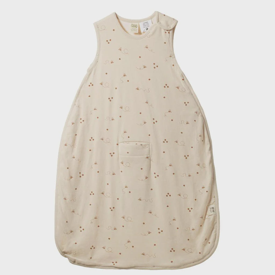 Organic Cotton & Merino Sleeping Bag Bumble Bee Print
