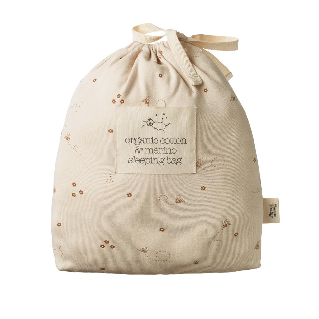 Organic Cotton & Merino Sleeping Bag Bumble Bee Print