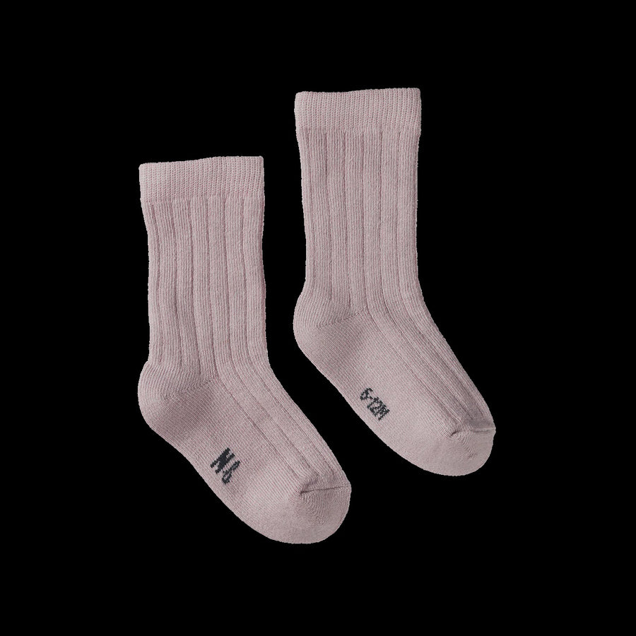 Organic Cotton Rib Socks - Lilac