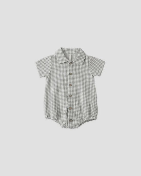 Matteo Romper - Sage Gingham