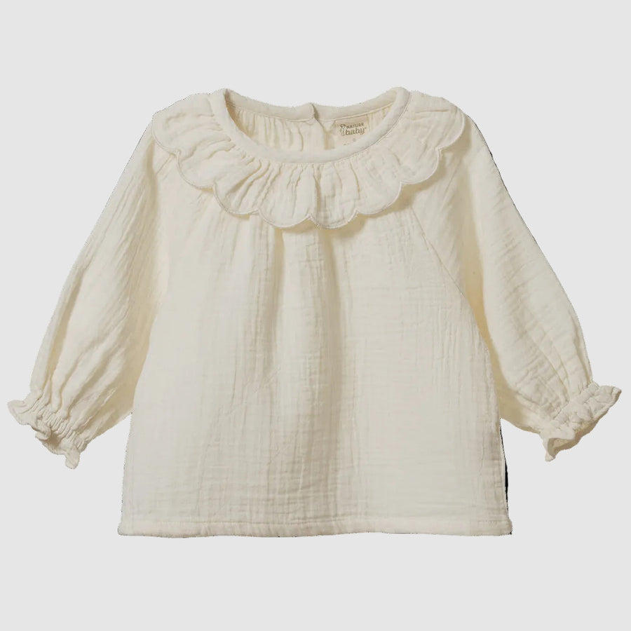 Ruffle Cameron Blouse - Natural