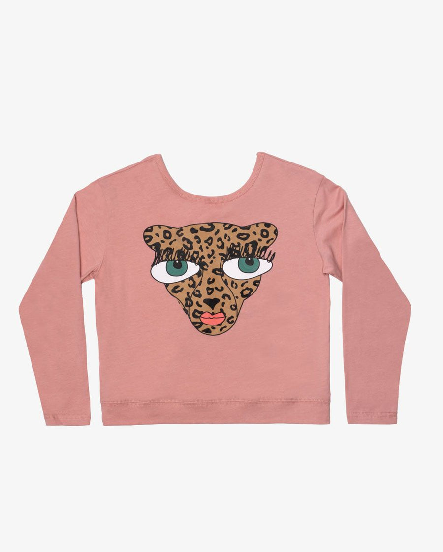 The Girl Club | Leopard Lady V Detail Crop Tee