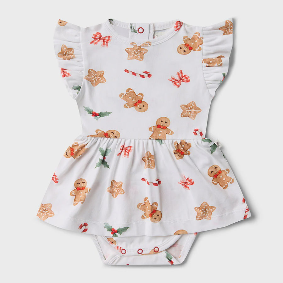 Gingerbread Short Sleeve Organic Dress
