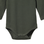Pointelle Long Sleeve Merino Bodysuit - Thyme