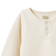 Waffle Henley Long Sleeve Bodysuit