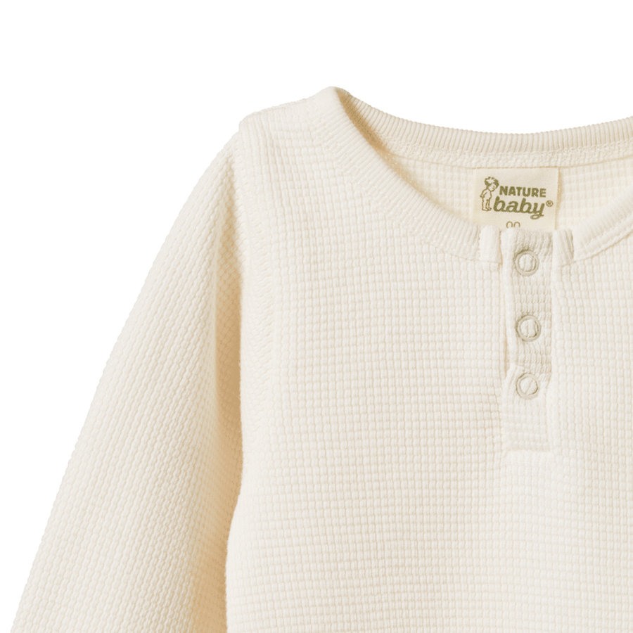 Waffle Henley Long Sleeve Bodysuit