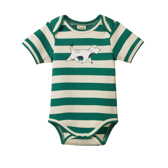 Bodysuit S/S - Dog Walk Pepperment Print