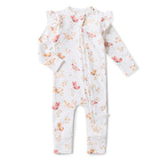 Butterfly Organic Snugglesuit Convertible Romper with Frill