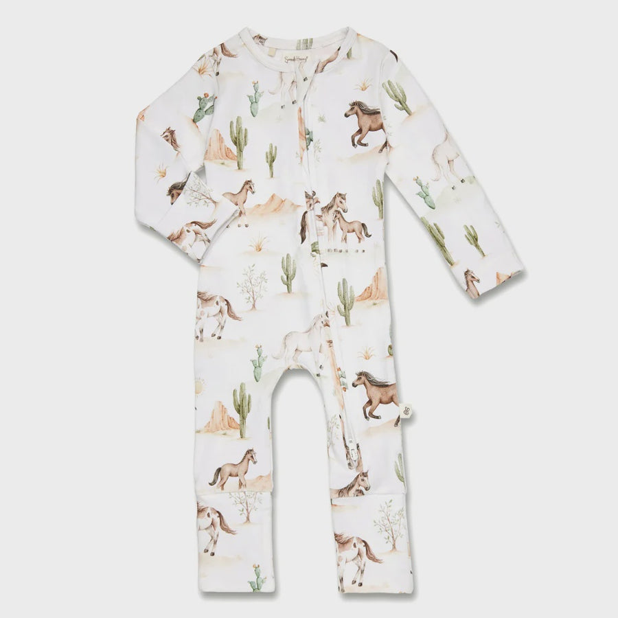 Wild Horses Organic Snugglesuit Convertible Romper
