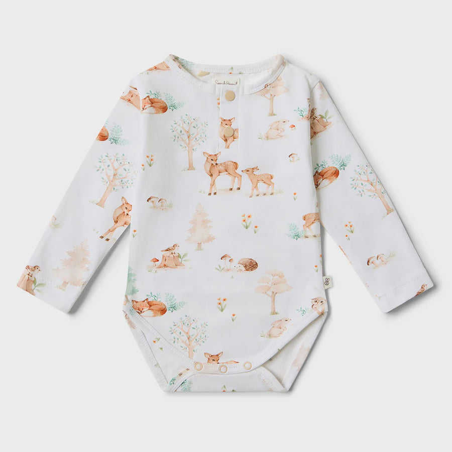 Woodland Tales Long Sleeve Organic Bodysuit