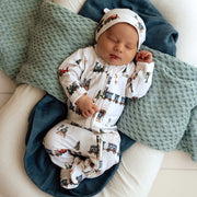Trains Organic Snuggle Sleepsuit Zip Footie