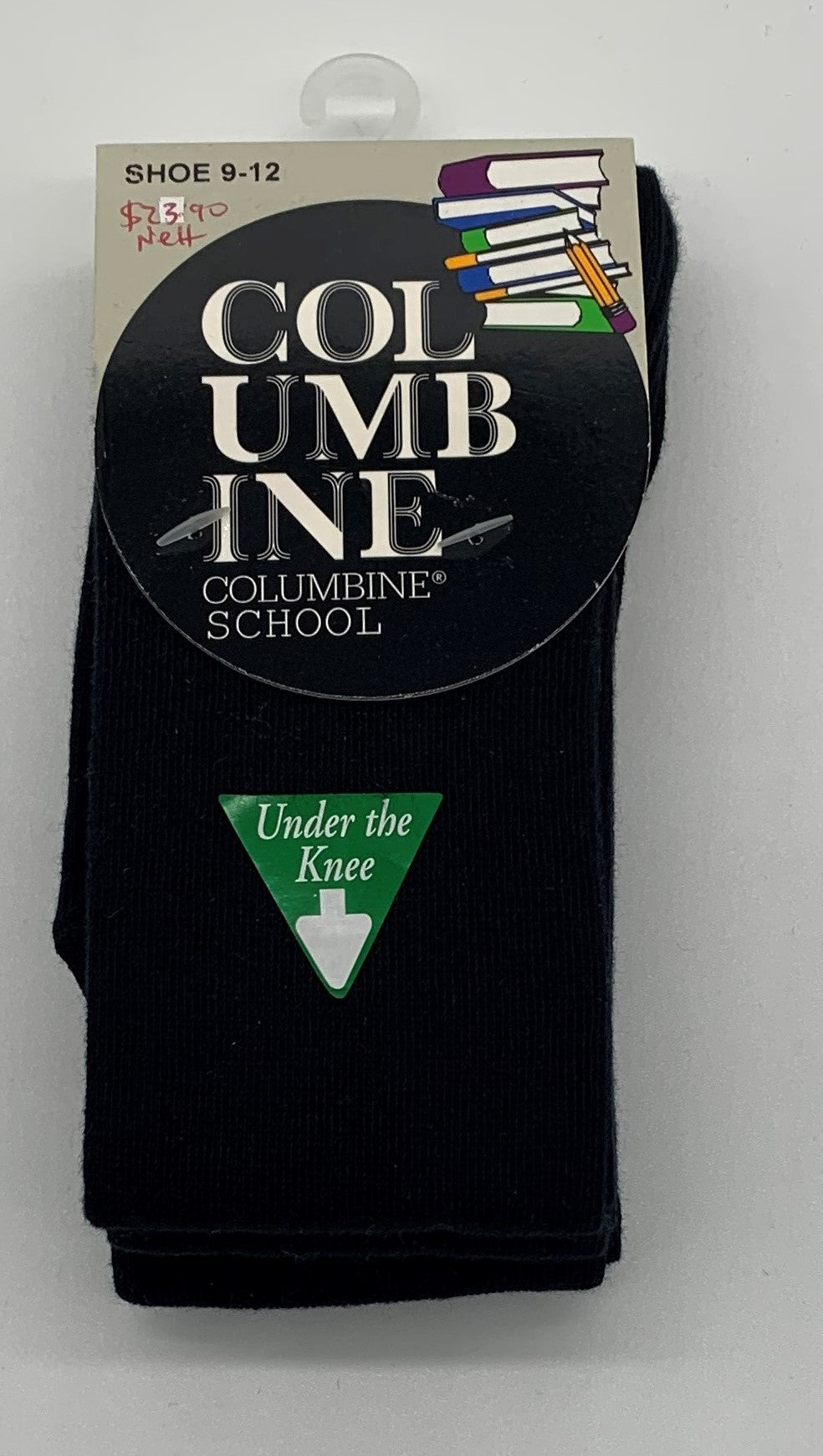 Columbine -Black Socks Under The Knee (UTK) -3 Pair Pack